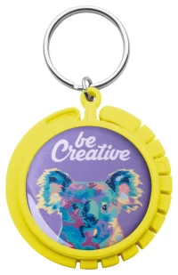 věšák na tašky žlutá s potiskem loga - foto 2