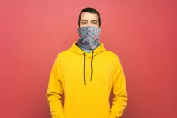 víceúčelový šátek na zakázku bílá s potiskem loga - foto 5