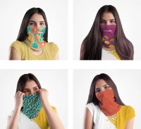 víceúčelový šátek na zakázku bílá s potiskem loga - foto 8