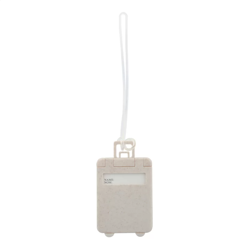 visačka na zavazadla přírodní s potiskem loga