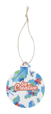 vlastní vánoční ozdoba na stromeček ze semínkového papíru, kulatá