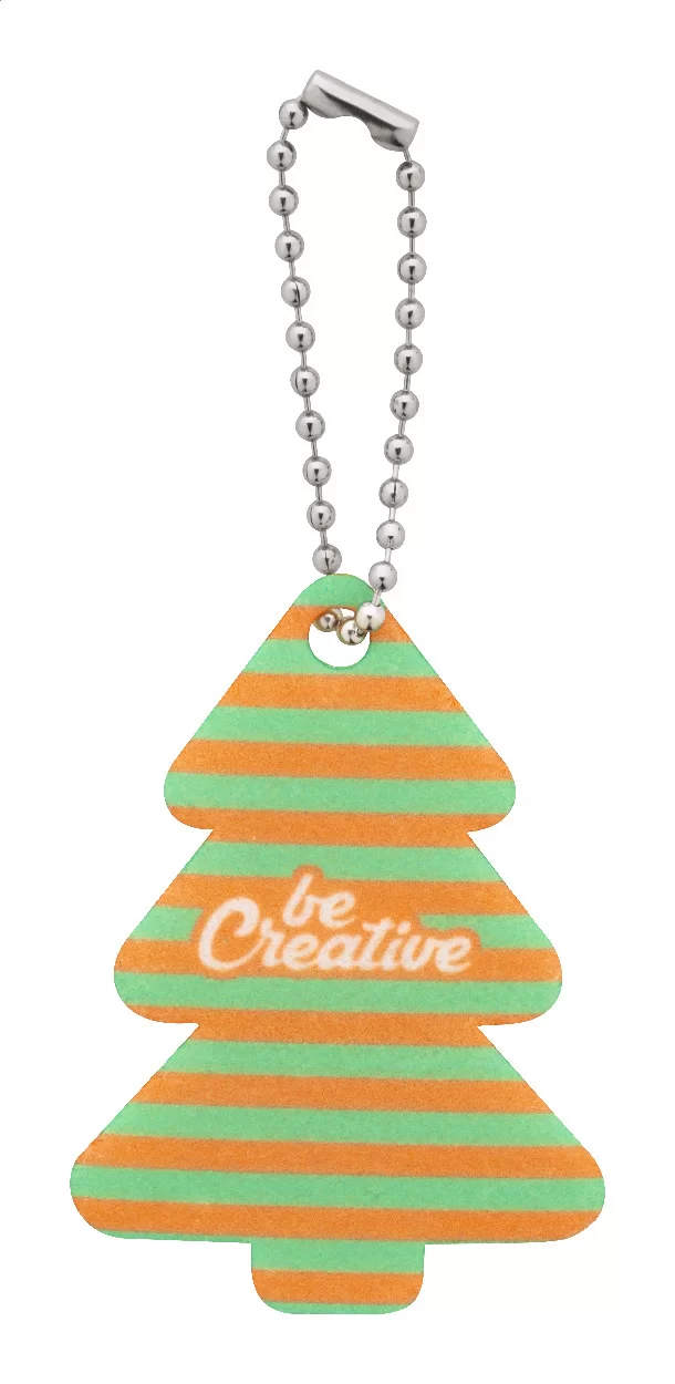 vlastní vánoční přívěsek na klíče, vánoční stromek bílá s potiskem loga