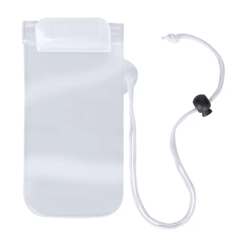 voděodolný obal na mobil bílá s potiskem loga