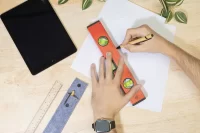 vodováha červená s potiskem loga - foto 4