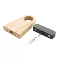 vývrtka s držákem na láhev přírodní s potiskem loga - foto 2