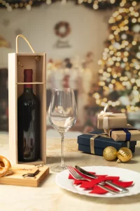 zakázková dárková krabička na víno přírodní s potiskem loga - foto 10