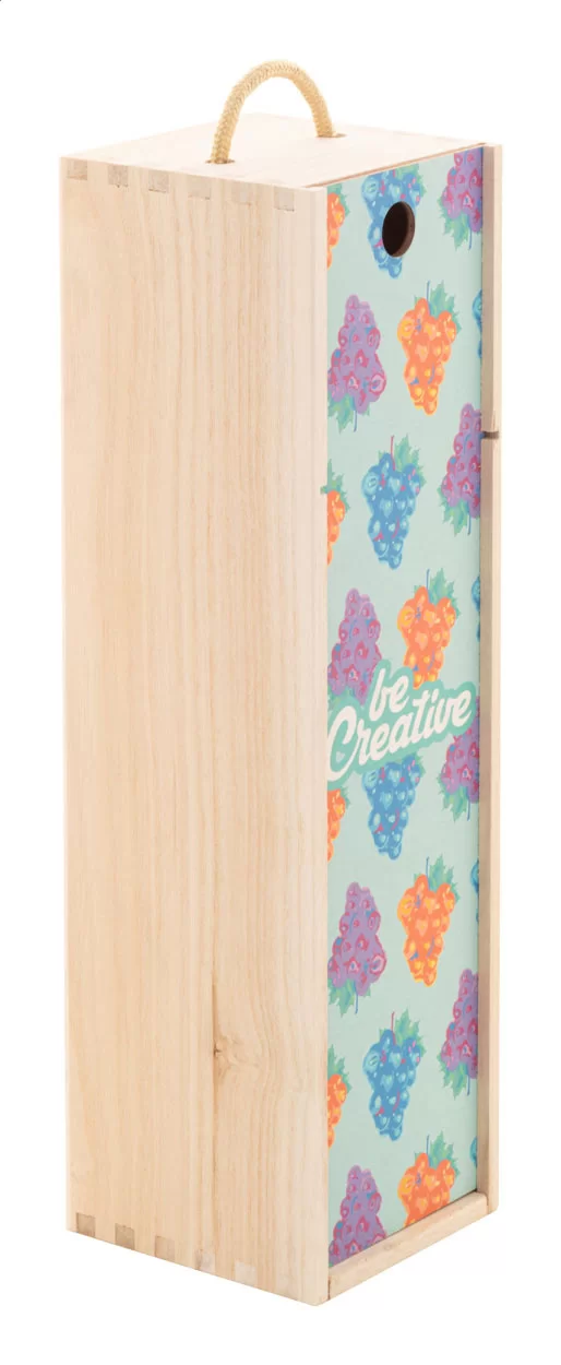 zakázková dárková krabička na víno přírodní s potiskem loga