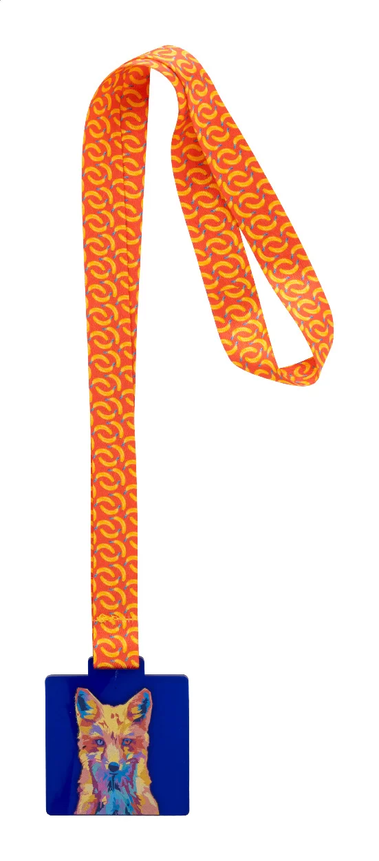 zakázková medaile průhledná modrá s potiskem loga