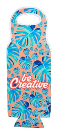 zakázková taška na víno RPET bílá s potiskem loga - foto 2