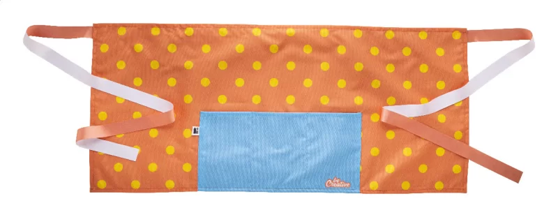 zástěra pro číšníky z RPET na zakázku bílá s potiskem loga