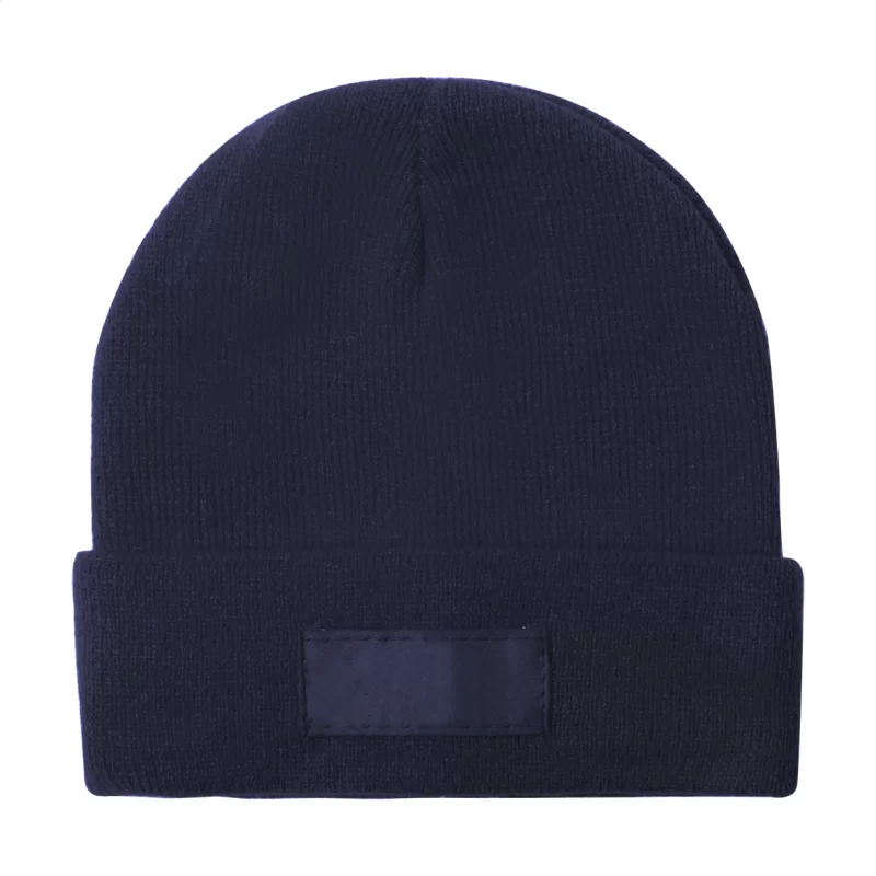 zimní čepice tmavě modrá s potiskem loga