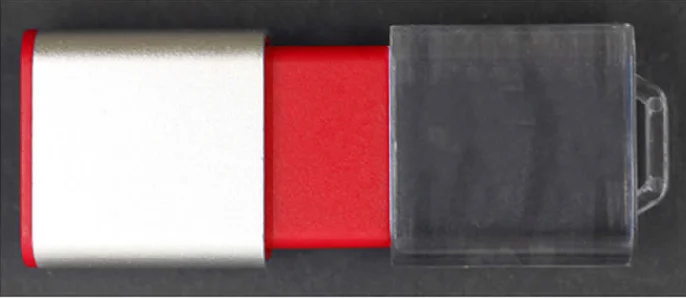 Flash disk s výsuvnou konstrukcí a svítícím logem - Možný potisk na aluminiovou část + svítící logo laserem do průhledné části.  K d...