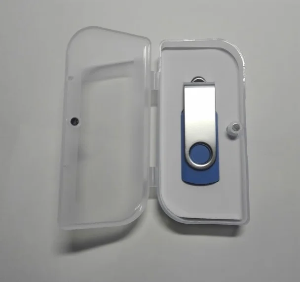 Průhledné plastové krabičky s magnetem, pro reklamní USB disky