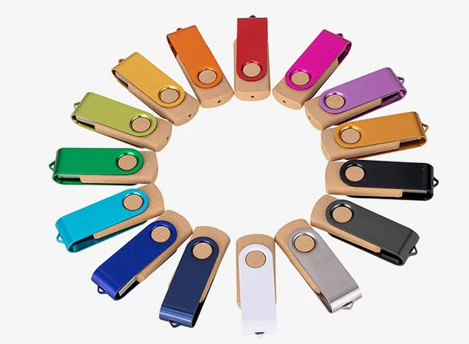 různobarevné USB reklamní flash disky, obvykle i skladem v EU - Ukázka možností barev kovové krytky u otočných flash disků,