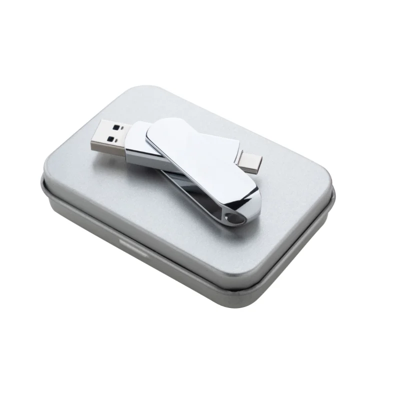 USB disk s USB A + USB type C a kovová krabička