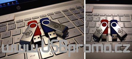 otočný reklamní USB flash disk a ukázka tmavého laseru z ČR