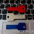 Reklamní flash disky ve tvaru klíčů, silver, modré i červené