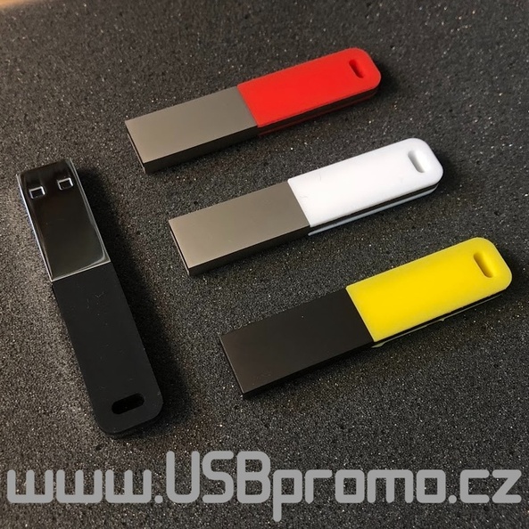 kovový USB disk s plastem pro reklamní potisk