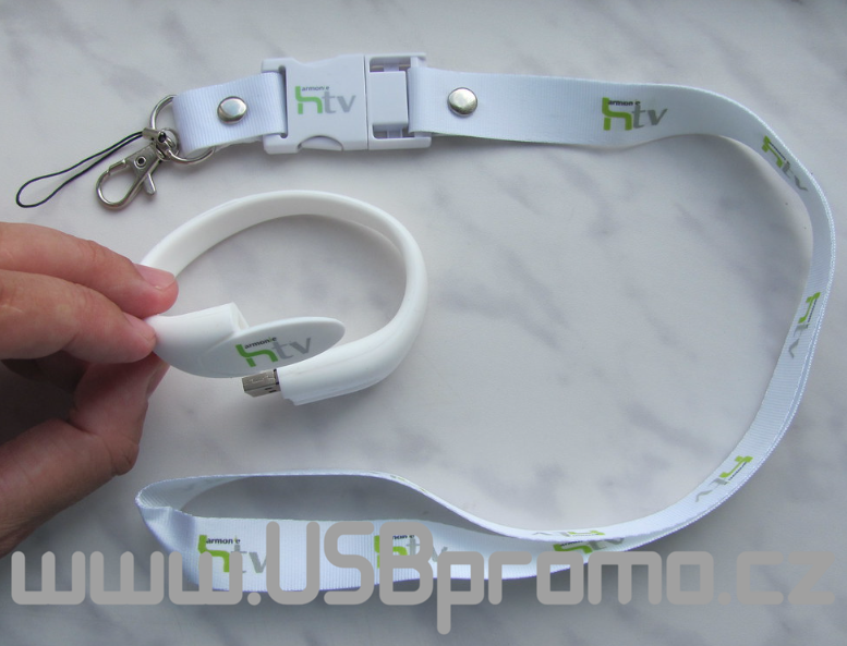 reklamní USB náramek i USB lanyard jako flash disk s potiskem