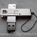 kovový otočný flash disk s gravírováním laserem