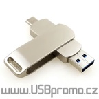 kovové flešky s USB a USB-C pro mobily a tablety