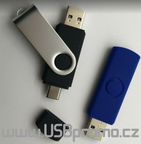 Otočný reklamní flash disk USB + USBC