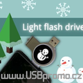 USB flash disky se svítícím logem a konektorem pro mobil.