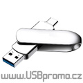 elegantní kovový USB + USB type C disk